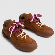 Alexander McQueen Women's Flexion Sneakers in Brown Suede Leather