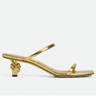 Bottega Veneta Knot Sandals 45mm in Gold Lambskin