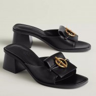 Hermes Women's Ilot 50 Sandals in Black Leather