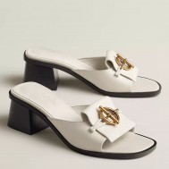 Hermes Women's Ilot 50 Sandals in White Leather