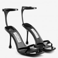 Jimmy Choo Ixia Sandals 95mm in Black Patent Calfskin
