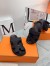 Hermes Women's Chypre Sandals In Black Calfskin