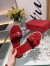 Valentino VLogo Signature Flat Slides In Red Calfskin