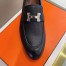 Hermes Men's Paris Loafers In Noir Calfskin