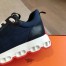 Hermes Men's Impulse Sneakers in Navy Fabric and Leather