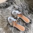 Hermes Oasis Slide Sandals 50mm In Blue Lin Epsom Perforated Calfskin