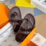 Hermes Inboard Sandals in Burgundy Leather and Ribbon