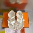 Hermes Inboard Sandals in White Leather and Ribbon