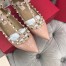 Valentino Caged Rockstud Ballet Flats In Powder Patent Leather